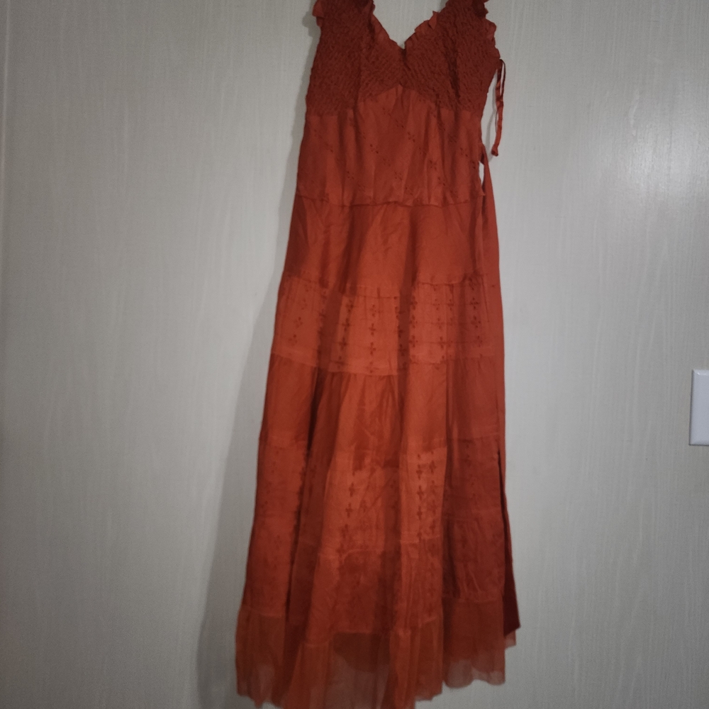 Chic Sleeveless Orange Maxi Dress